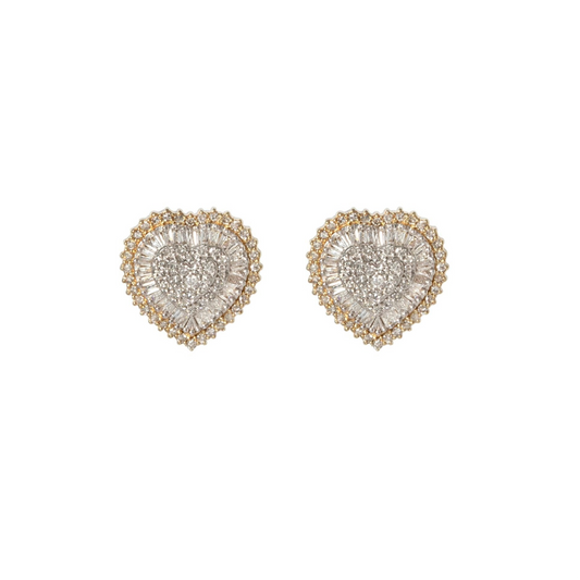 HEART DIAMOND STUDS