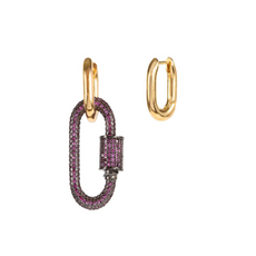 CRYSTAL LINK FUCHSIA EARRINGS