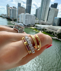 RAINBOW SAPPHIRE & DIAMOND RING