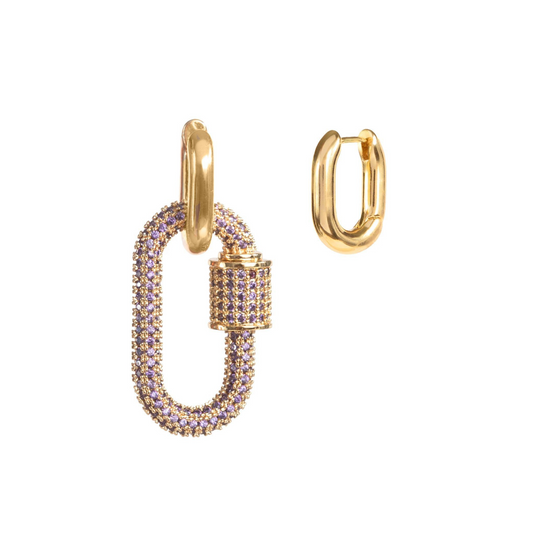 CRYSTAL LINK LILA EARRINGS