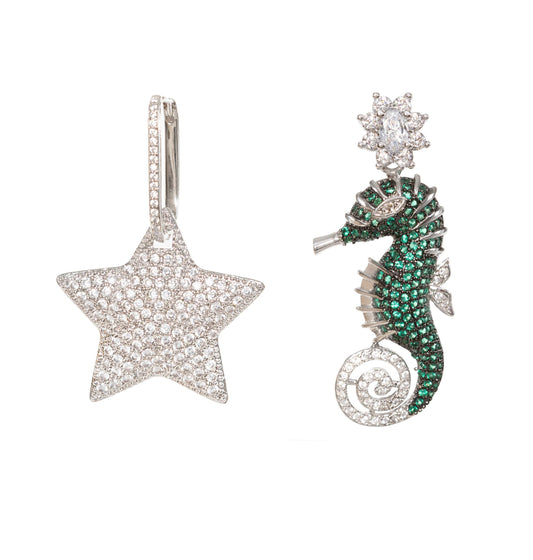 CABALLITO DE MAR EMERALD GREEN EARRINGS