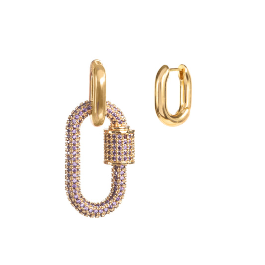 CRYSTAL LINK LILA EARRINGS