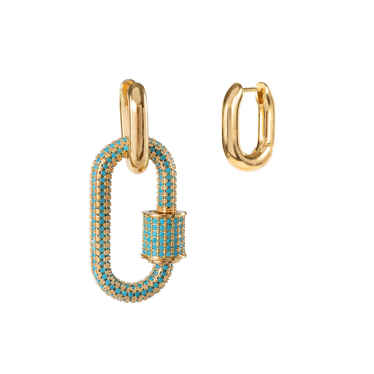 CRYSTAL LINK TURQUOISE EARRINGS