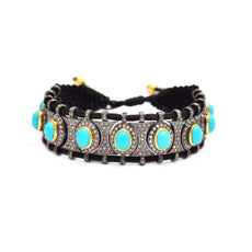 TURQUOISE & SMOKY DIAMONDS BRACELET
