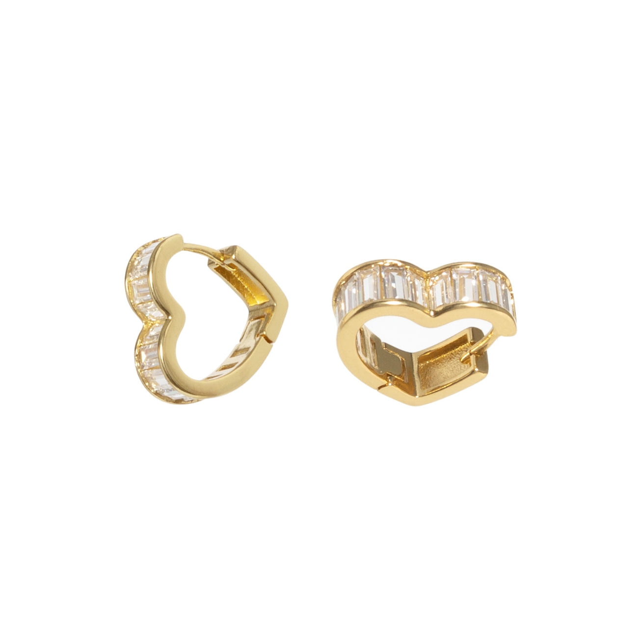 HEART BAGUETTE HOOPS