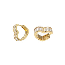 HEART BAGUETTE HOOPS