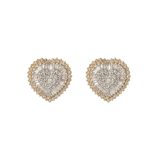 HEART DIAMOND STUDS