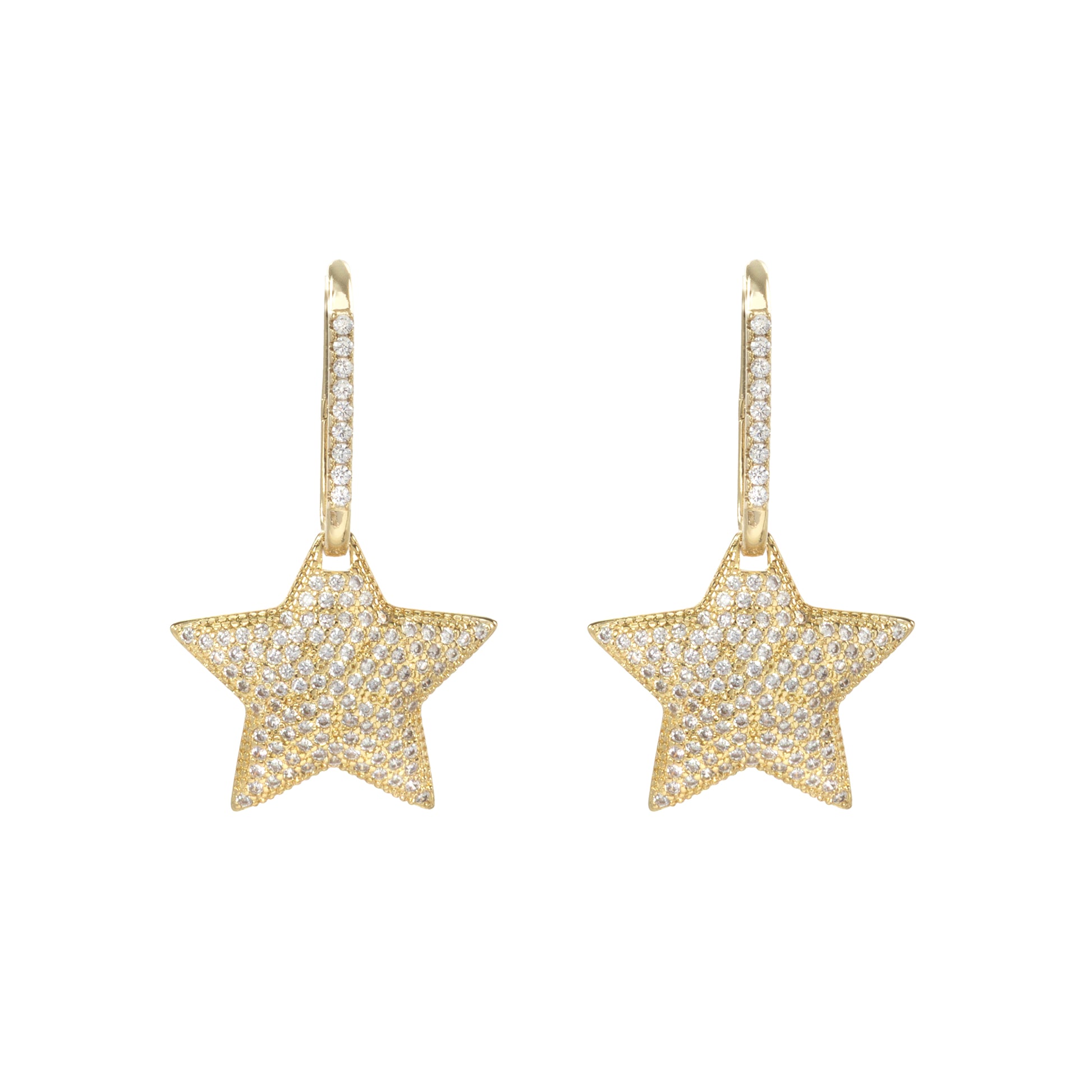 CRYSTAL STAR GOLD EARRINGS