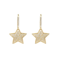 CRYSTAL STAR GOLD EARRINGS