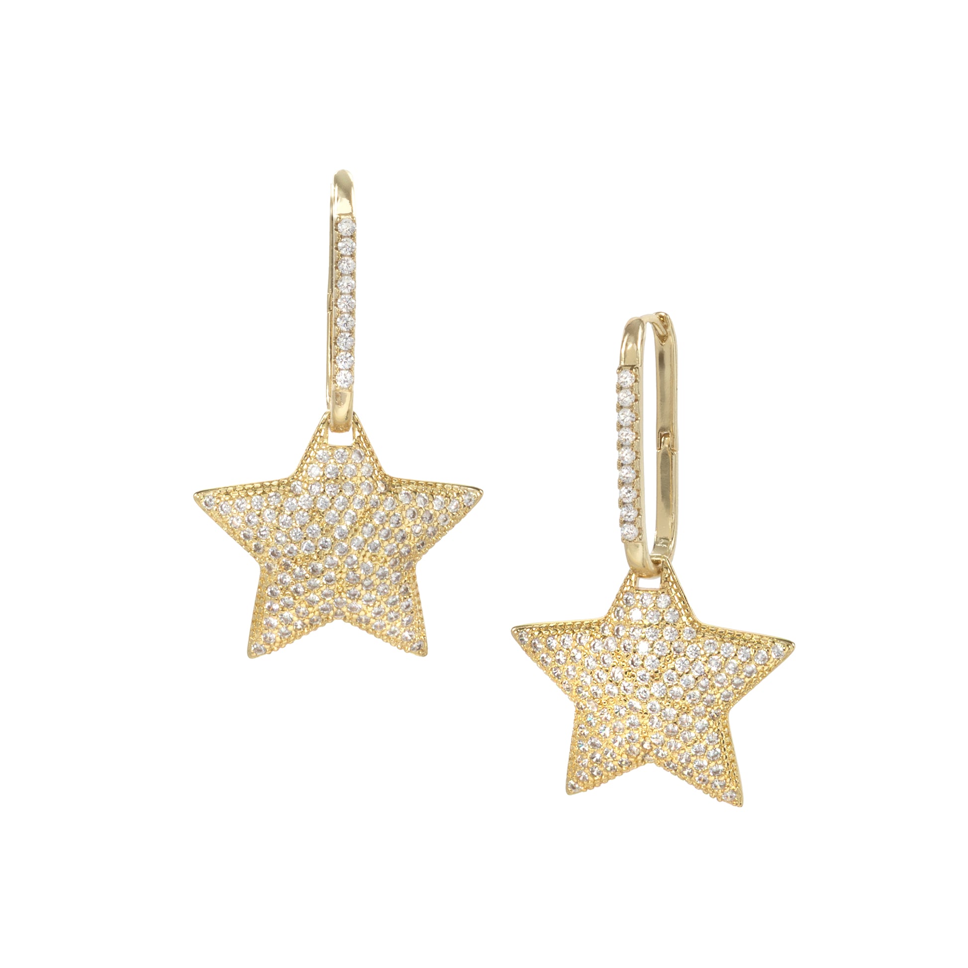 CRYSTAL STAR GOLD EARRINGS