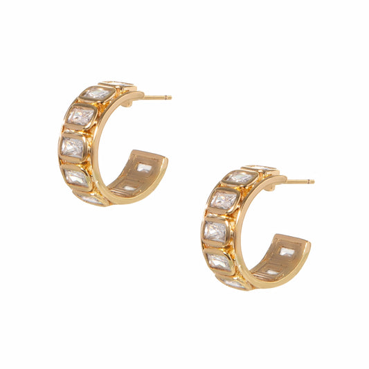 BAGUETTE GOLD HOOPS