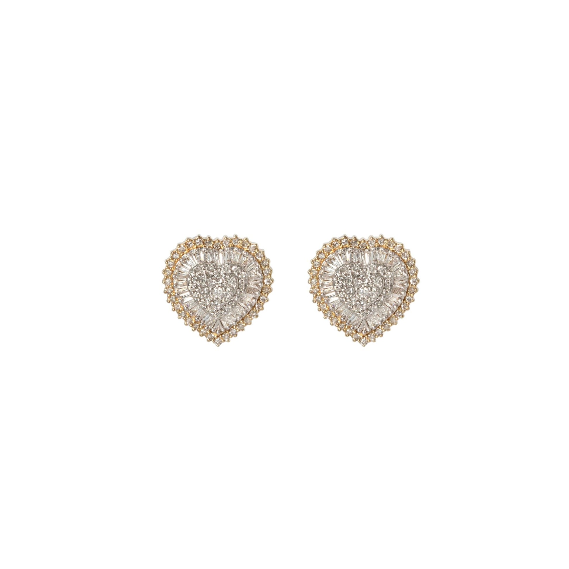 HEART DIAMOND STUDS