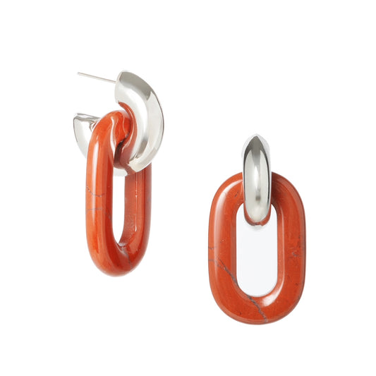 CHUBBY JASPER SILVER HOOPS