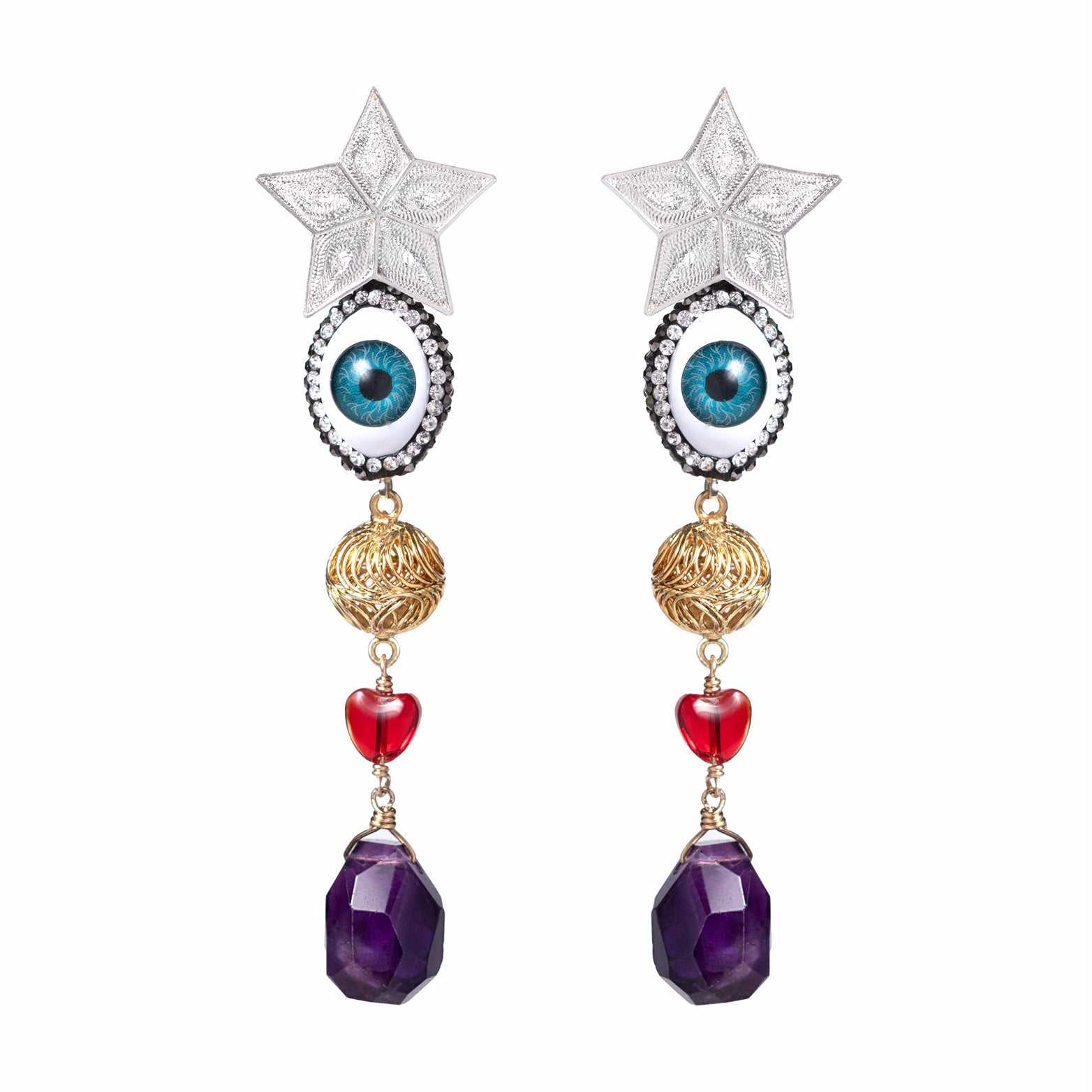 STAR EVIL EYE EARRINGS