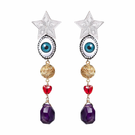 STAR EVIL EYE EARRINGS