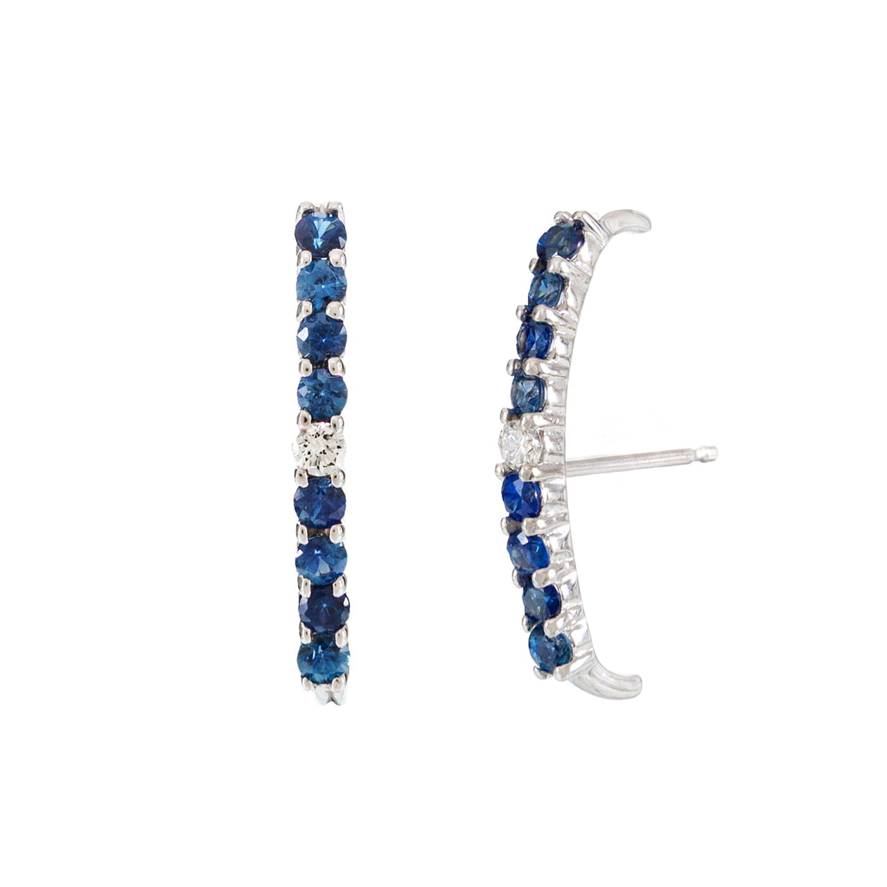 ELI SAPPHIRE AND DIAMOND EARRINGS