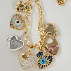 MULTI HEART CHARMS NECKLACE