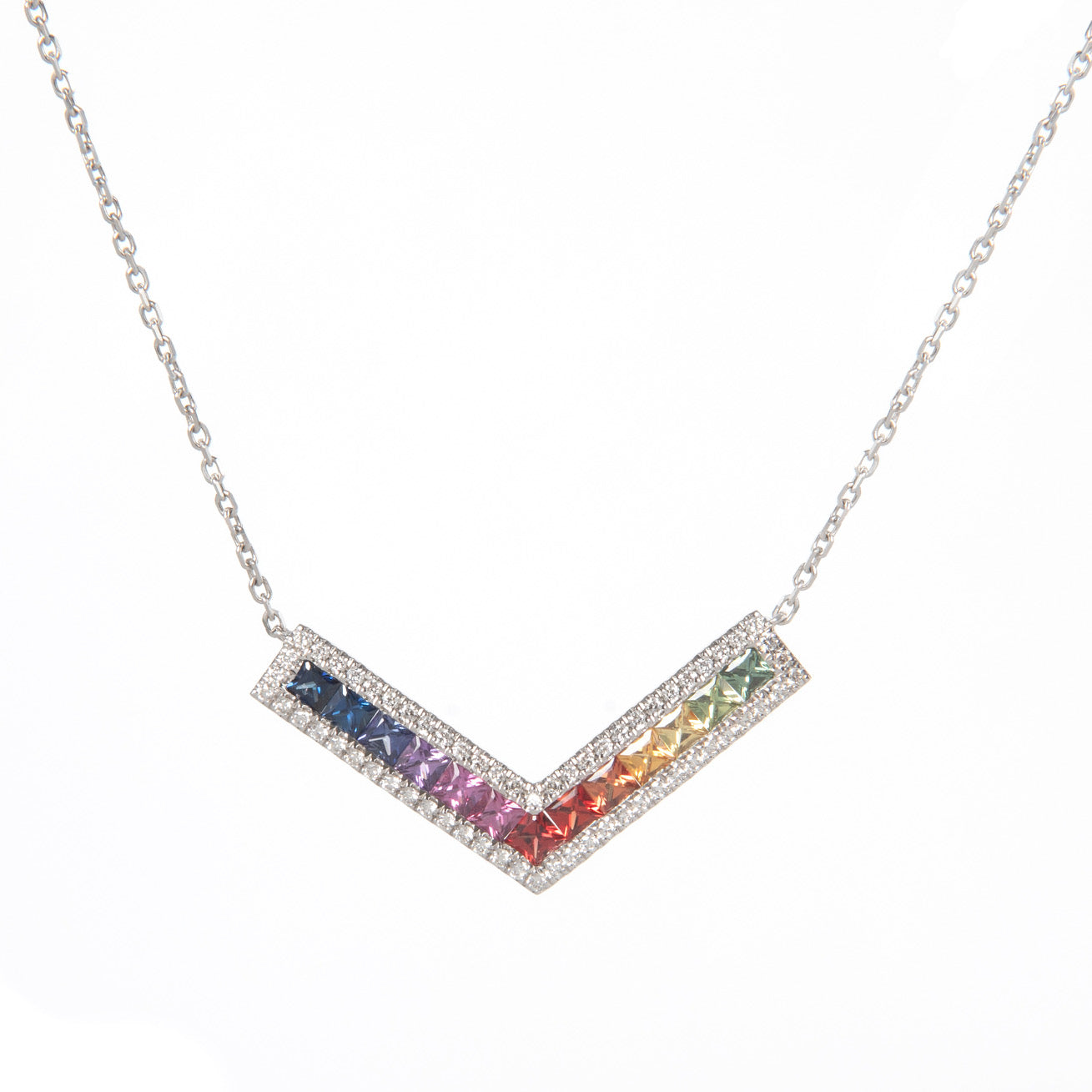 RAINBOW SAPPHIRE & DIAMOND CHAIN
