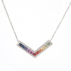 RAINBOW SAPPHIRE & DIAMOND CHAIN