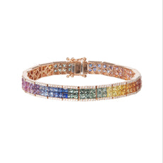 RAINBOW SAPPHIRE AND DIAMOND BRACELET