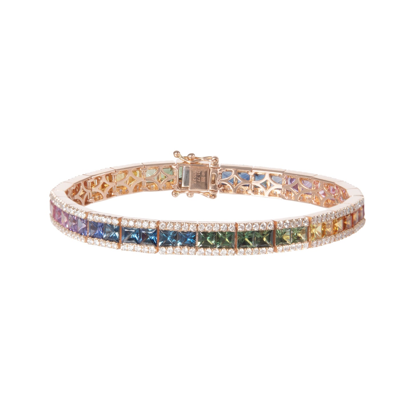 Rainbow Sapphire and Diamond Bracelet L