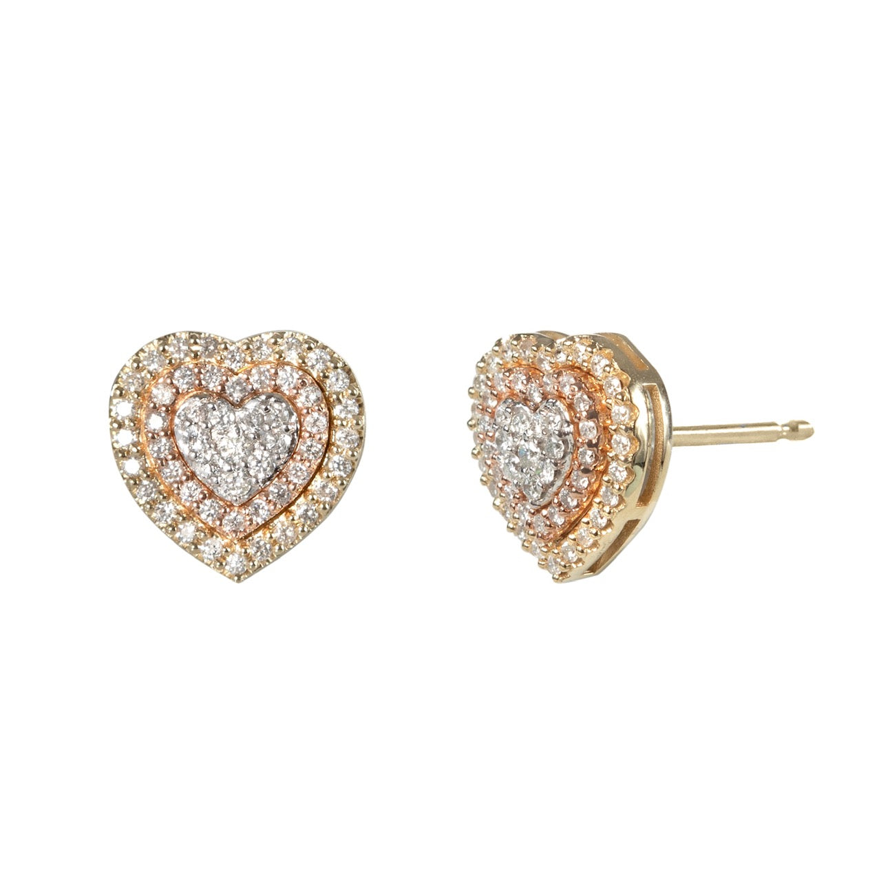 TRIO HEART DIAMOND STUDS