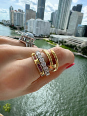 Rainbow Sapphire & Diamond ring