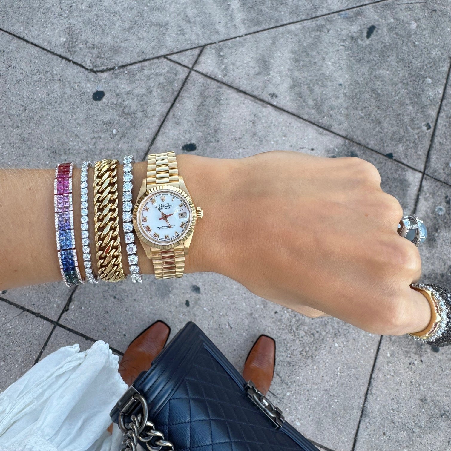 RAINBOW SAPPHIRE AND DIAMOND BRACELET