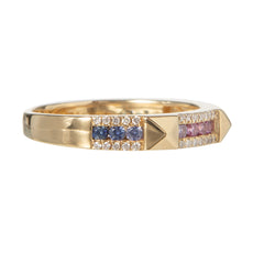 Rainbow Sapphire & Diamond ring