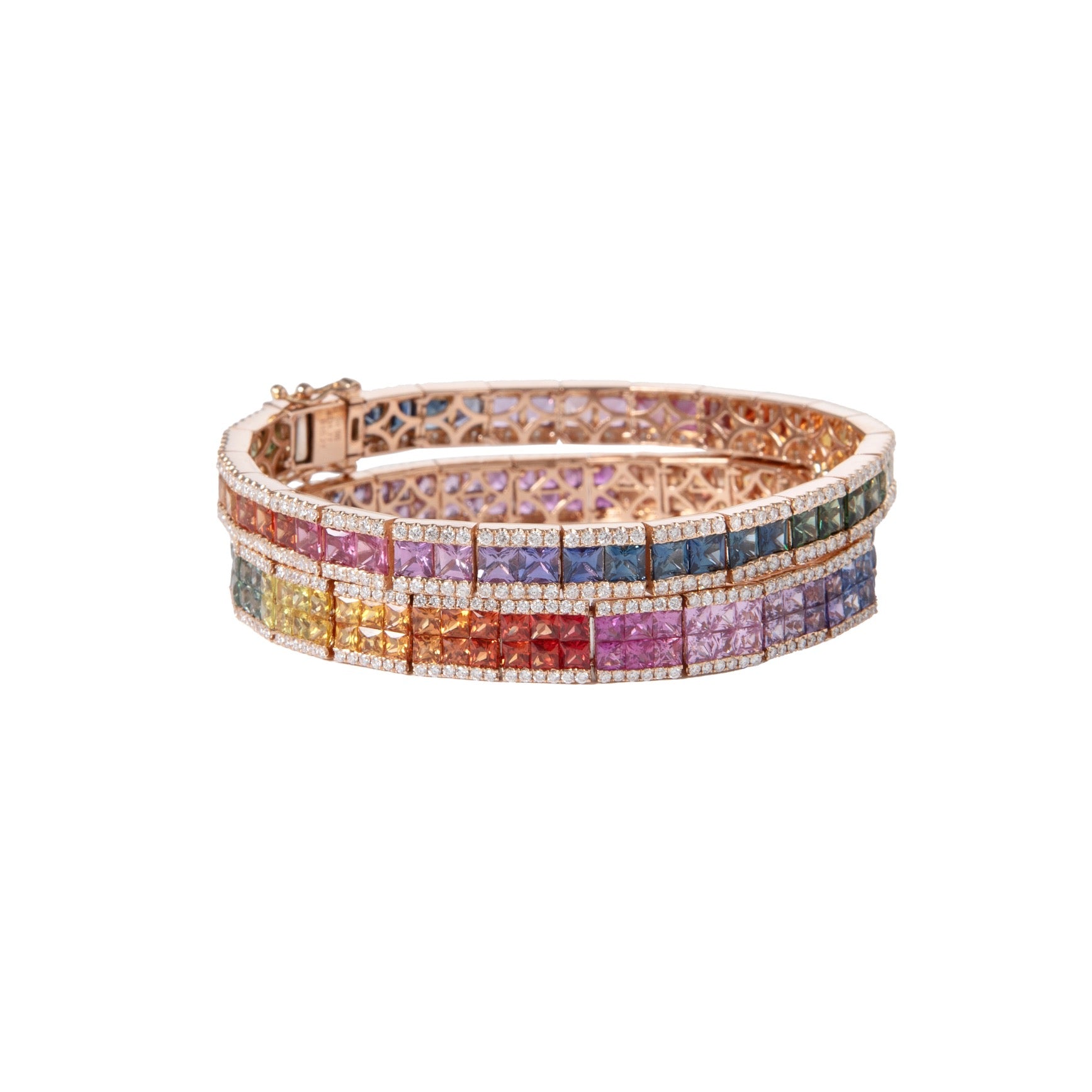 RAINBOW SAPPHIRE AND DIAMOND BRACELET